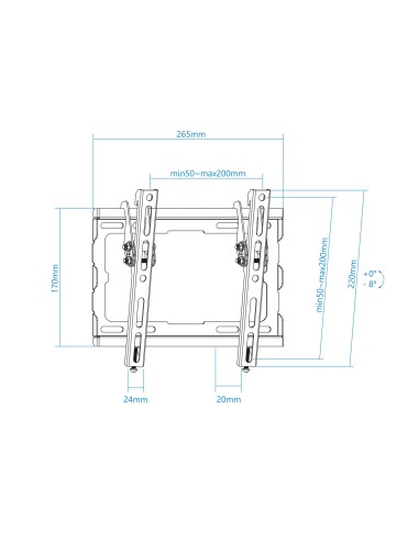LP1044T-B soporte para TV 109,2 cm (43") Negro