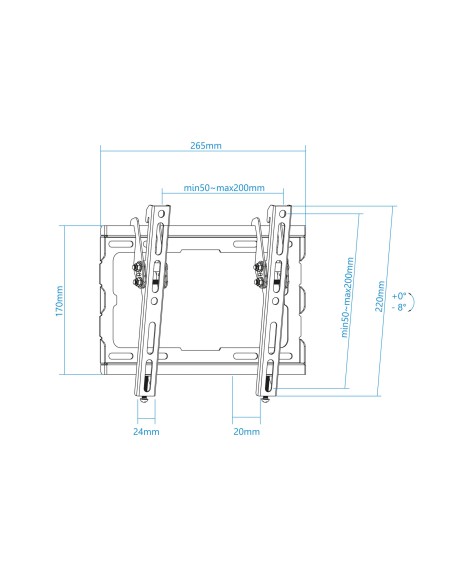 LP1044T-B soporte para TV 109,2 cm (43") Negro