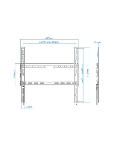 LP1070F-B soporte para TV 177,8 cm (70") Negro