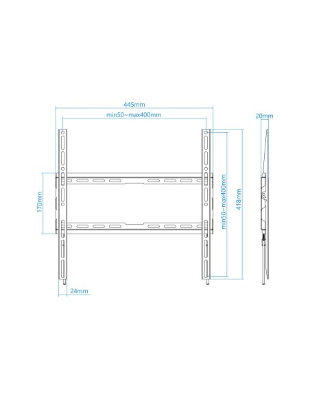 LP1070F-B soporte para TV 177,8 cm (70") Negro