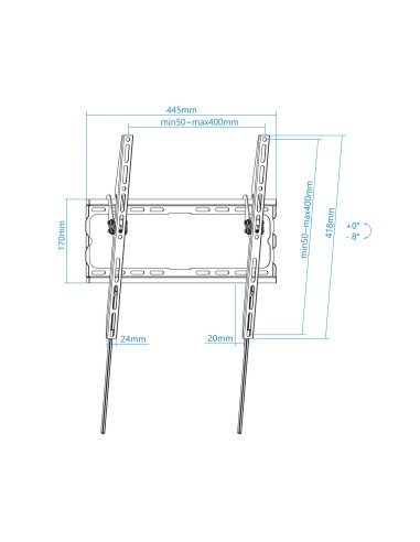 LP1071T-B soporte para TV 177,8 cm (70") Negro
