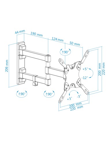 LP2142TNL-B soporte para TV 106,7 cm (42") Negro