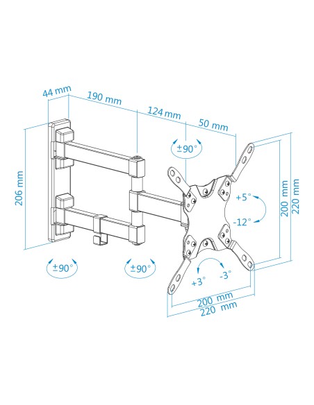 LP2142TNL-B soporte para TV 106,7 cm (42") Negro