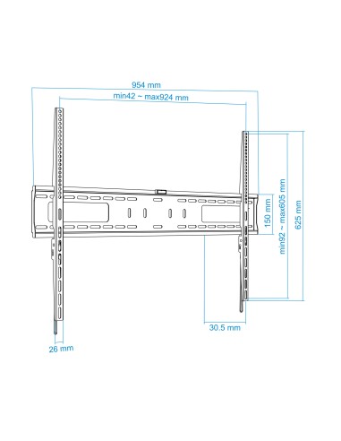 Soporte de Pared para Monitor / TV LCD, Plasma de 60-100, Negro