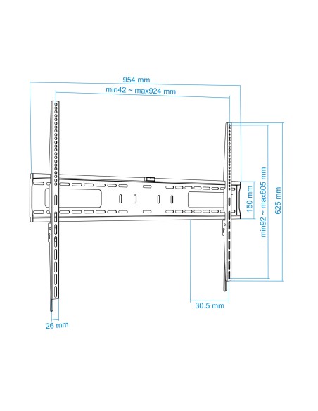 Soporte de Pared para Monitor / TV LCD, Plasma de 60-100, Negro