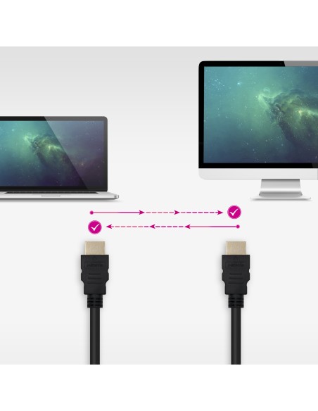 Cable HDMI V1.4 Alta Velocidad / HEC), A/M-A/M, Negro, 1.5 m