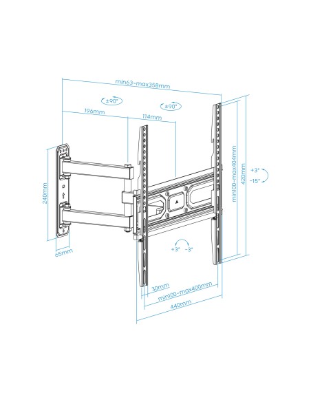 Soporte de pared para pantallas 32- 55