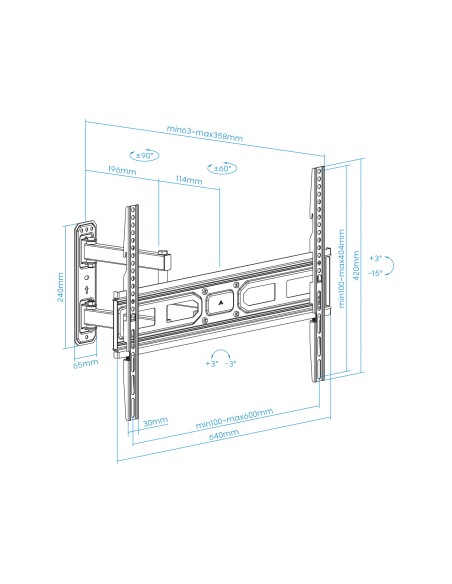Soporte de pared para pantallas 37- 70