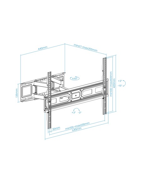 Soporte de pared para pantallas 37- 80