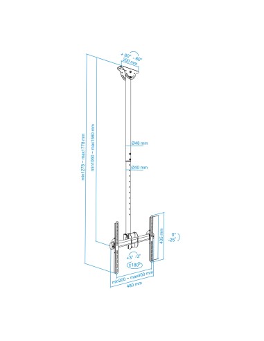 LPCE1155TSLI-B soporte para pantalla de señalización 139,7 cm (55") Negro