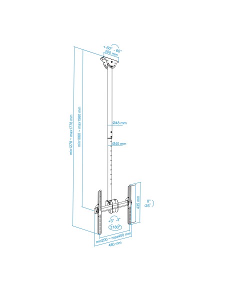 LPCE1155TSLI-B soporte para pantalla de señalización 139,7 cm (55") Negro