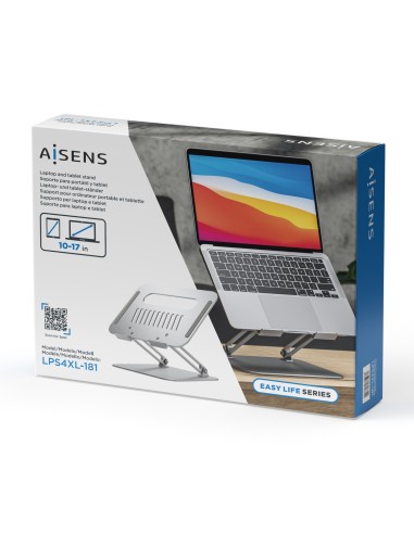 Soporte de Sobremesa XL 10-17 Ajustable para Portatil / Tablet, Plata