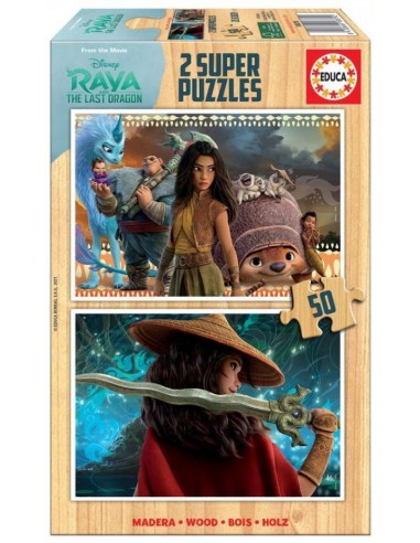 Raya ampthe last dragon puzzle madera 2x50 piezas