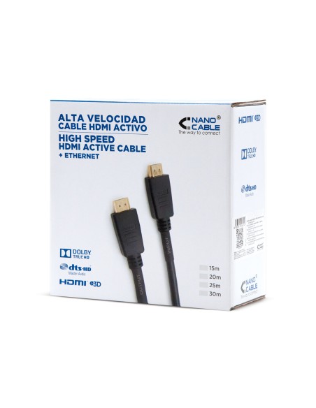 CABLE HDMI V1.4 (ALTA VELOCIDAD / HEC) CON REPETIDOR, A/M-A/M, 25 M