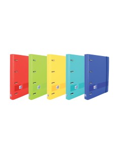 C 10 carpebloc A4 4 anillas 35mm con recambio 5 colores cuadricula 5x5 tapas polyfoam colores surtidos