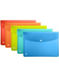 Paq 5 carpeta sobre plastico A3 cierre broche urban surtidos