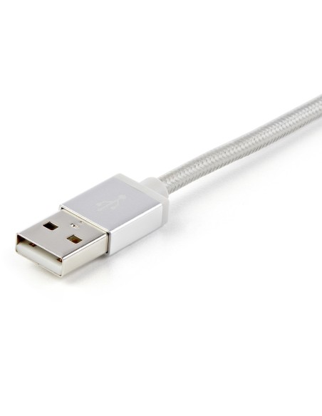 Cable Trenzado de 1m USB a Lightning USB-C y Micro USB - Cable Cargador para Teléfono Móvil iPhone iPad Tablet