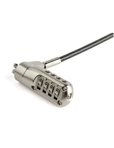 Cable de 2m de Seguridad para Ordenador Portátil - con Candado - para Ranura Nano - de Combinación