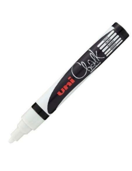 ROTULADOR TIZA LIQUIDA BLANCO UNI CHALK MARKER PWE 5M