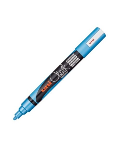 ROTULADOR TIZA LIQUIDA AZUL CLARO UNI CHALK MARKER PWE