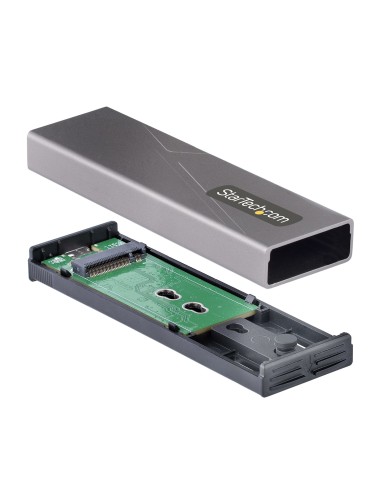 Caja Externa de Aluninio USB-C 10Gbps a NVMe M.2 o SSD M.2 SATA - Sin Herramientas para SSD M.2 NGFF PCIe/SATA - con Cables USB