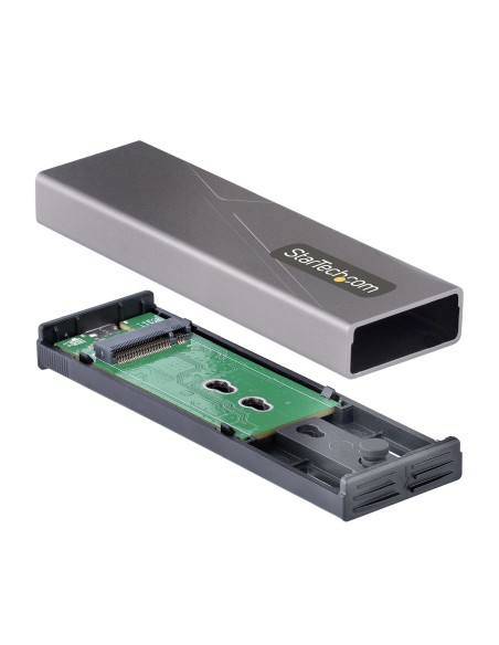 Caja Externa de Aluninio USB-C 10Gbps a NVMe M.2 o SSD M.2 SATA - Sin Herramientas para SSD M.2 NGFF PCIe/SATA - con Cables USB