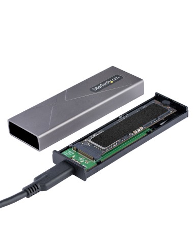 Caja Externa de Aluninio USB-C 10Gbps a NVMe M.2 o SSD M.2 SATA - Sin Herramientas para SSD M.2 NGFF PCIe/SATA - con Cables USB