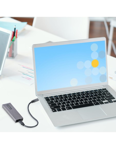 Caja Externa de Aluninio USB-C 10Gbps a NVMe M.2 o SSD M.2 SATA - Sin Herramientas para SSD M.2 NGFF PCIe/SATA - con Cables USB