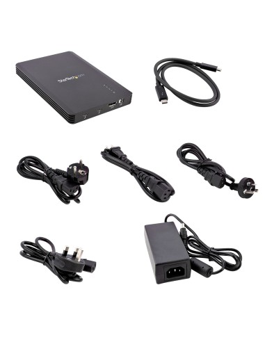 Caja Thunderbolt 3&trade  de 4 Bahías NVMe M.2 para SSD, con 1 Puerto de Vídeo DisplayPort y 2 Thunderbolt 3, 40gbps, con Fuent