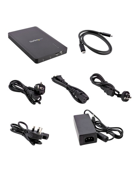 Caja Thunderbolt 3&trade  de 4 Bahías NVMe M.2 para SSD, con 1 Puerto de Vídeo DisplayPort y 2 Thunderbolt 3, 40gbps, con Fuent