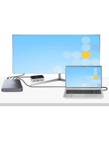 Caja Thunderbolt 3&trade  de 4 Bahías NVMe M.2 para SSD, con 1 Puerto de Vídeo DisplayPort y 2 Thunderbolt 3, 40gbps, con Fuent