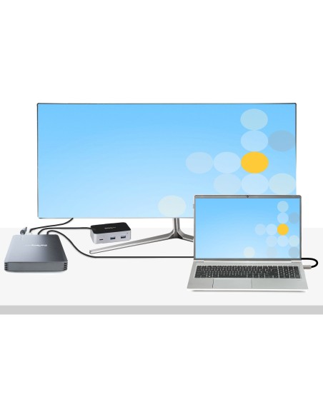 Caja Thunderbolt 3&trade  de 4 Bahías NVMe M.2 para SSD, con 1 Puerto de Vídeo DisplayPort y 2 Thunderbolt 3, 40gbps, con Fuent