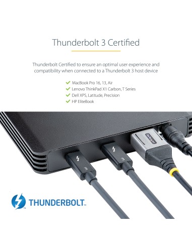 Caja Thunderbolt 3&trade  de 4 Bahías NVMe M.2 para SSD, con 1 Puerto de Vídeo DisplayPort y 2 Thunderbolt 3, 40gbps, con Fuent