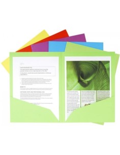 Paq 25 carpetas doble bolsa a4 210g colores surtidos