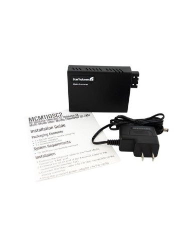 Conversor de Medios Ethernet RJ45 a Fibra Óptica Multimodo SC - 2Km