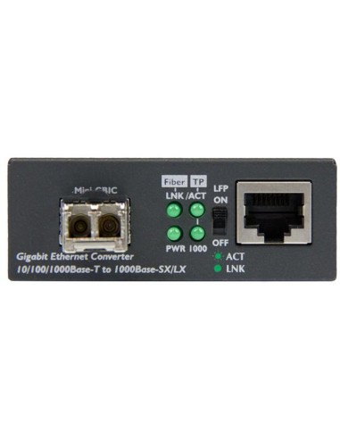 Conversor Compacto de Medios Ethernet Gigabit a Fibra Multimodo LC - 550m