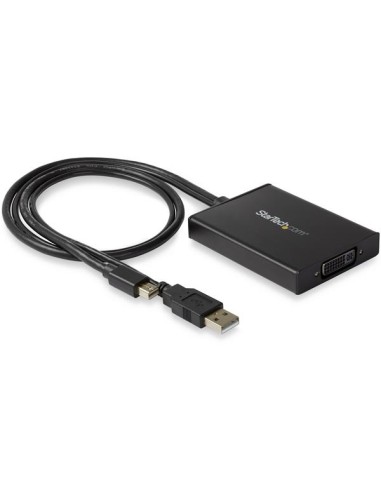 Adaptador Mini DisplayPort a DVI de Enlace Doble - Alimentado por USB - Negro