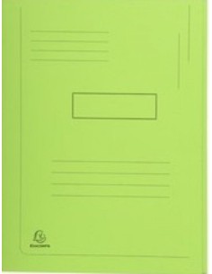 PAQ 50 SUBCARPETAS A4 280G 2 SOLAPAS COLOR VERDE