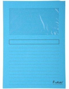 Paq 25 subcarpetas a4 con ventana 120g color azul