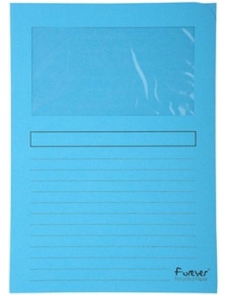 Paq 25 subcarpetas a4 con ventana 120g color azul