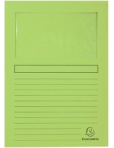 Paq 25 subcarpetas a4 con ventana 120g color verde