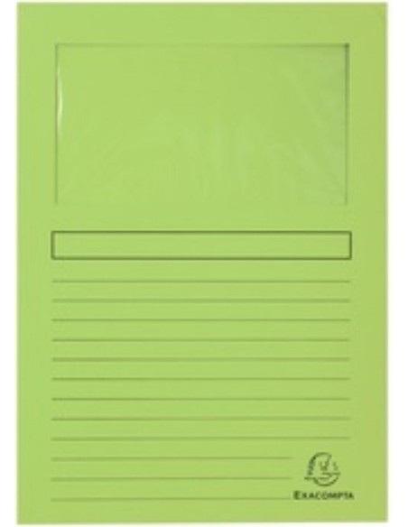 Paq 25 subcarpetas a4 con ventana 120g color verde
