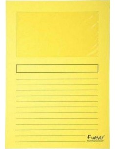 Paq 25 subcarpetas a4 con ventana 120g color amarillo