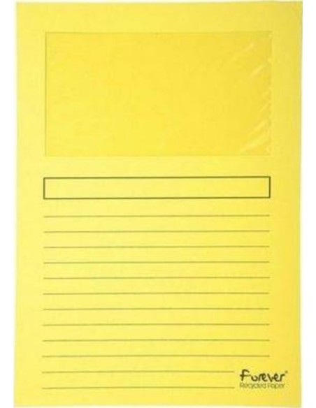 Paq 25 subcarpetas a4 con ventana 120g color amarillo