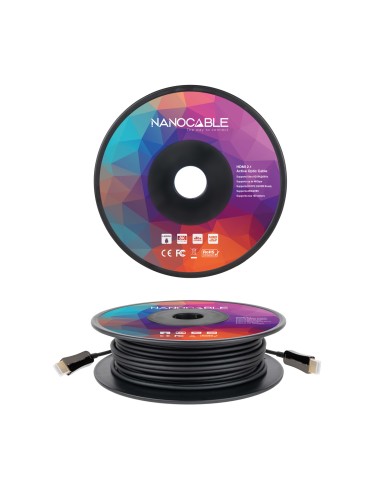 Cable HDMI V2.1 AOC 8K@60Hz 4K@120Hz 48Gbps A/M-A/M, Negro, 50 m