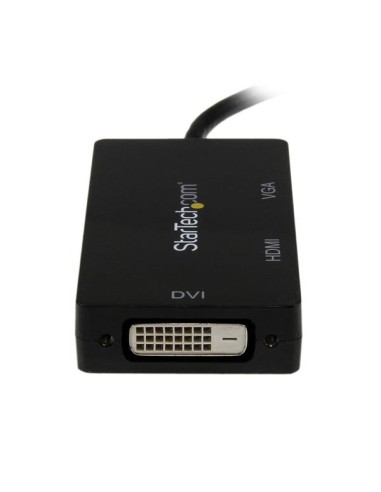 Adaptador Conversor de Mini DisplayPort a VGA DVI o HDMI - Convertidor A/V 3 en 1 para viajes