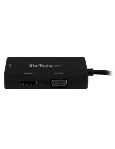 Adaptador Conversor de Mini DisplayPort a VGA DVI o HDMI - Convertidor A/V 3 en 1 para viajes