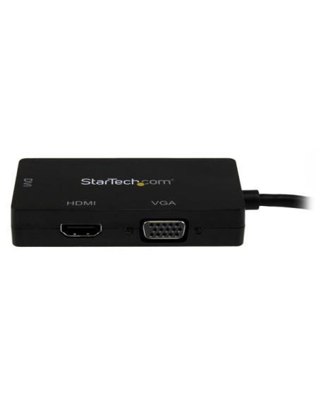 Adaptador Conversor de Mini DisplayPort a VGA DVI o HDMI - Convertidor A/V 3 en 1 para viajes