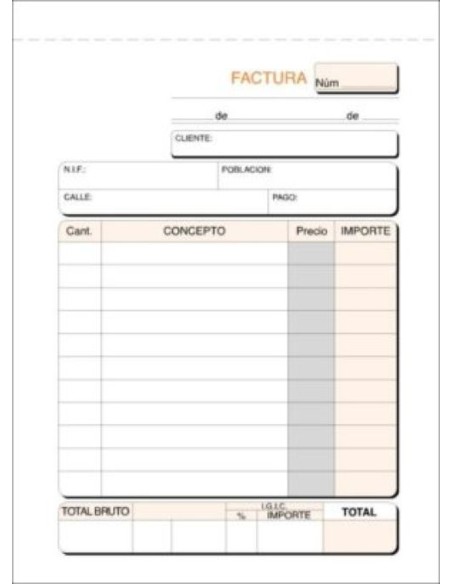 PAQ 10 TALONARIOS DE FACTURAS FOLIO NATURAL DUPLICADO IGIC