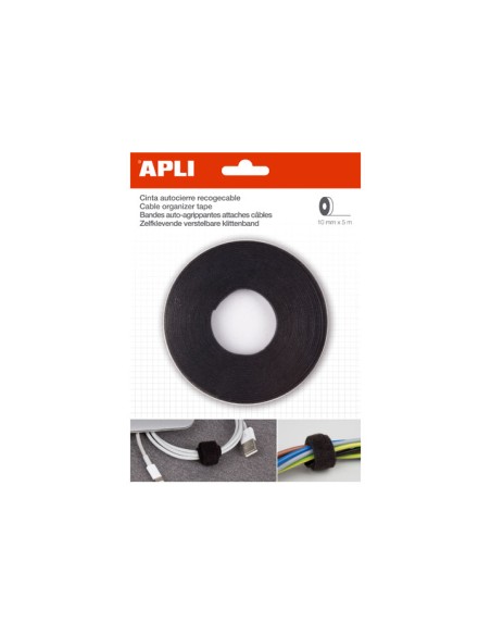 CINTA RECOGECABLES VELCRO APLI 10MMX5M
